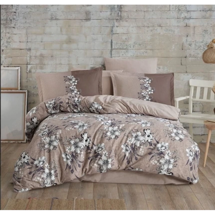 ÇOK SATAN Hobby Çift Kişilik Ranforce Nevresim Takımı Elvira Kahve