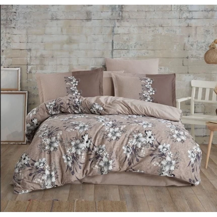 ÇOK SATAN Hobby Çift Kişilik Ranforce Nevresim Takımı Elvira Kahve