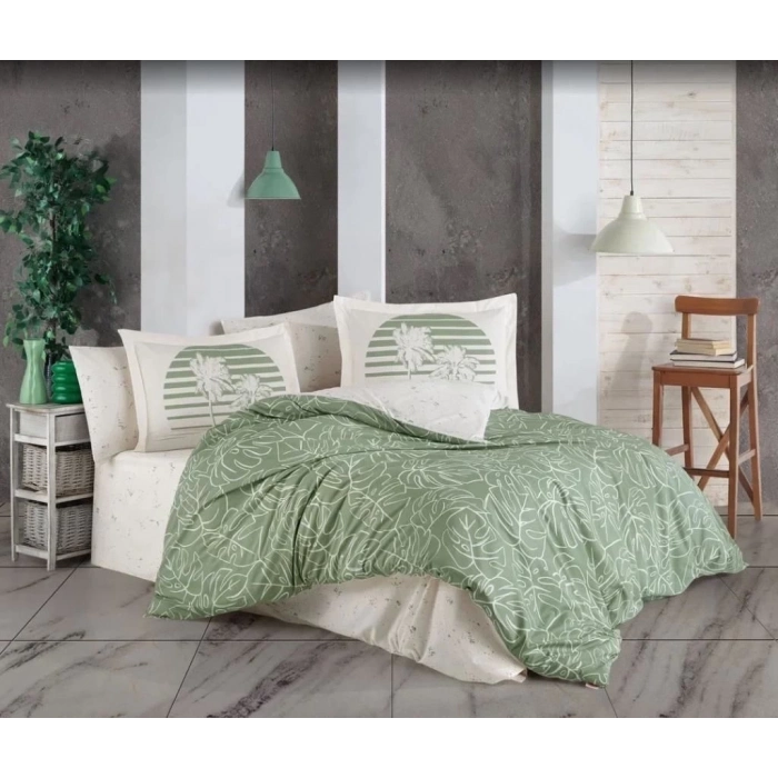 ÇOK SATAN Hobby Çift Kişilik Ranforce Nevresim Takımı Eva Yeşil