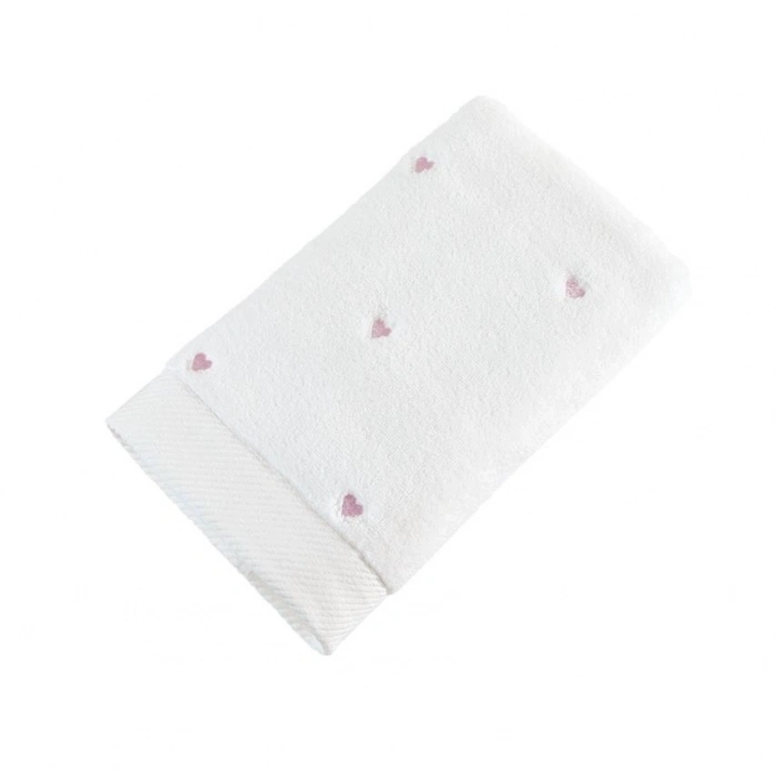 ÇOK SATAN Hobby Lubow Love Beyaz Pudra Nakışlı 50x90 6lı Havlu Seti