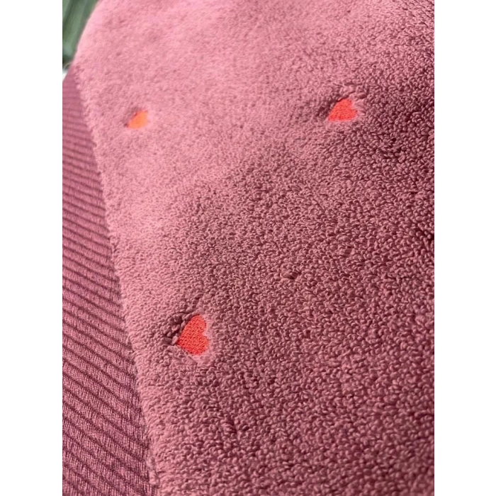 ÇOK SATAN Hobby Lubow Love Fuşya Kırmızı Nakışlı 70x140 6lı Havlu Seti