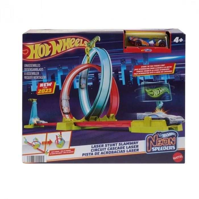 ÇOK SATAN HPC05 Hot Wheels Neon Yarışlar Çifte Çemberde Yarış Seti