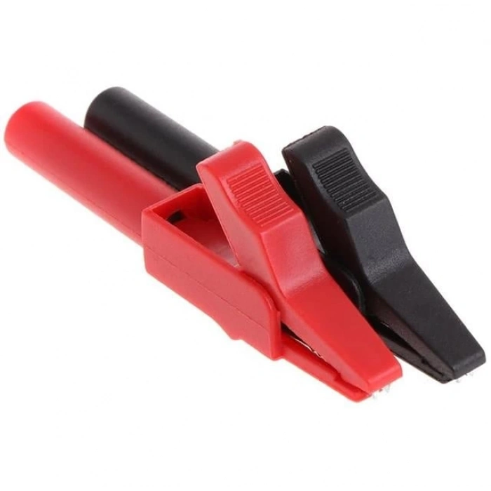 ÇOK SATAN Ic-243b 4mm Banan Jak Girişli Krokodil Catıı (2li Takım Siyah-kırmızı)