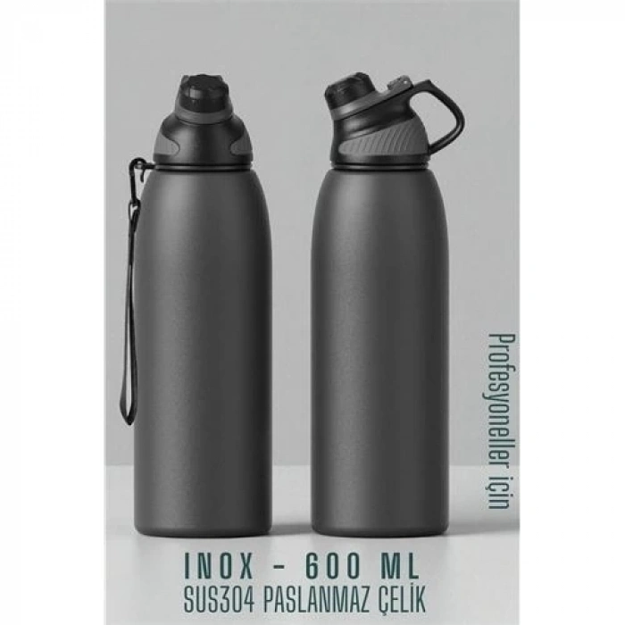 ÇOK SATAN Inox Çelik Termos - 600 ml  SUS304 Çelik Termos Profesyonel GRİ