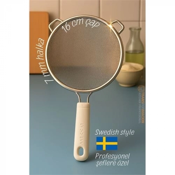 ÇOK SATAN Inox İsveç Dizayn Süzgeç - 7mm kalınlık halka 304 Çelik Profesyoneller İçin