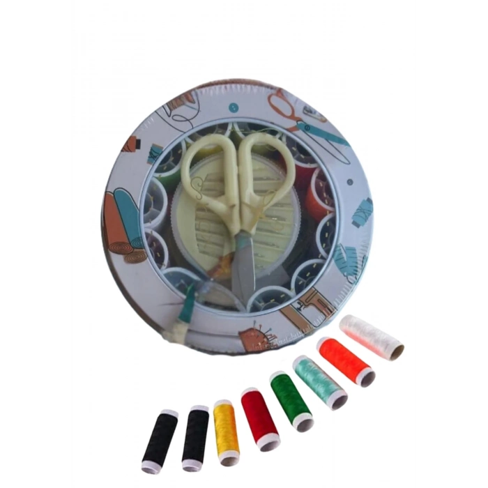 ÇOK SATAN İplik Set Teneke Kutu Dikiş Seti