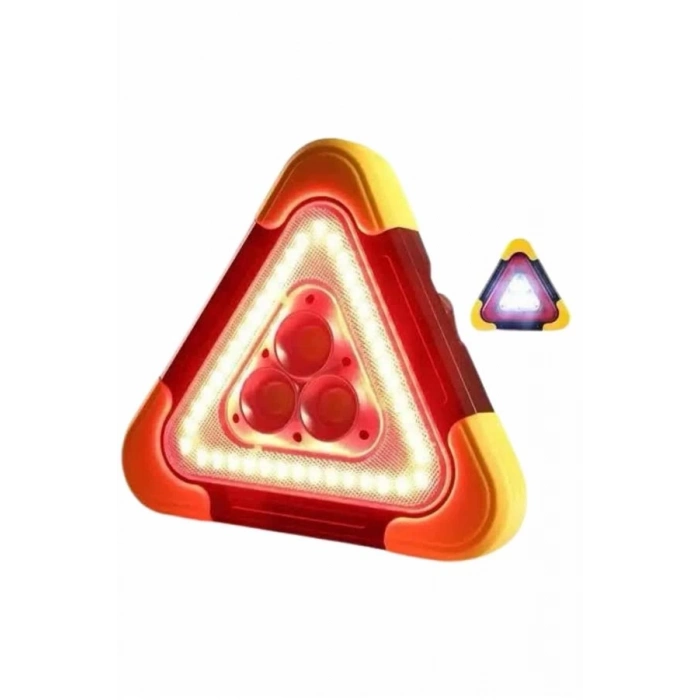 ÇOK SATAN Işıklı İkaz Lambası Reflektör Şarjlı Işıklı Üçgen LED Acil Durum Feneri