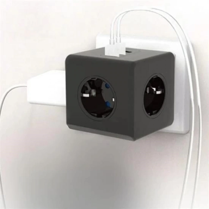 ÇOK SATAN Isıya Dayanıklı Termal Akım Korumalı Ve Çocuk Korumalı 3 Priz Girişli 3 Usb Girişli Küp Priz