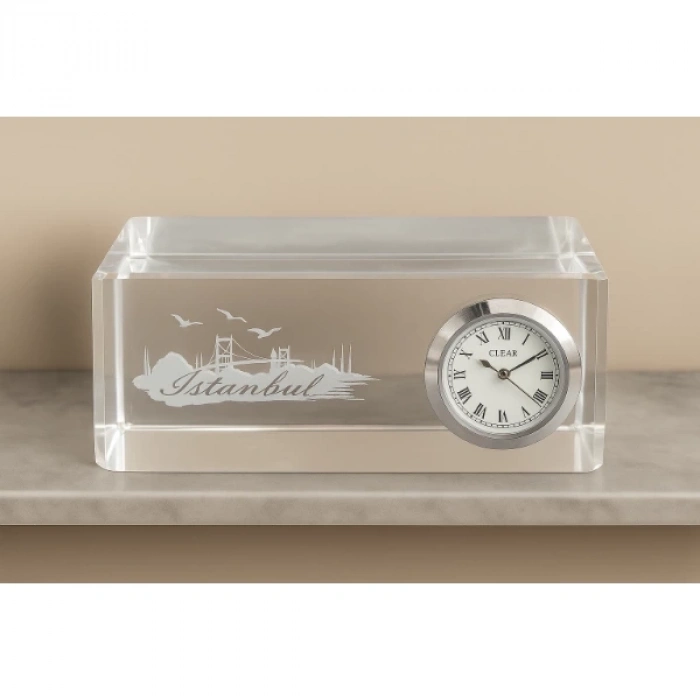 ÇOK SATAN İstanbul Tasarımlı Kristal Saatli Biblo