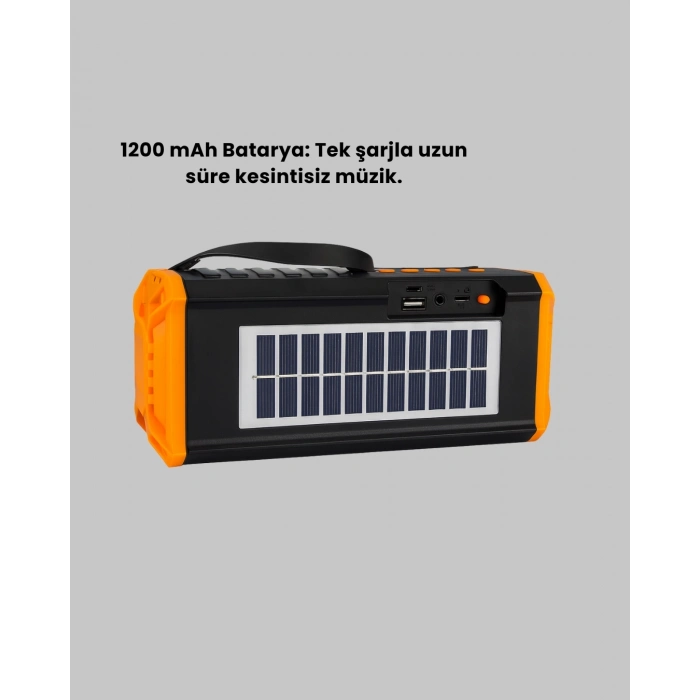 ÇOK SATAN J-IPOX P520 Bluetooth Hoparlör 8W Güçlü Ses Solar Şarj FM Radyo
