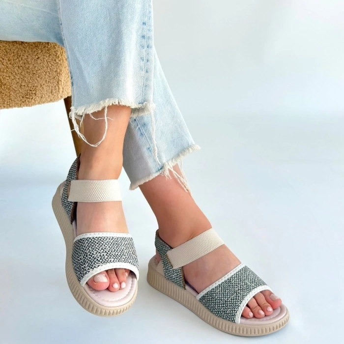 ÇOK SATAN Jake Yeşil Hasır Cilt Sandalet