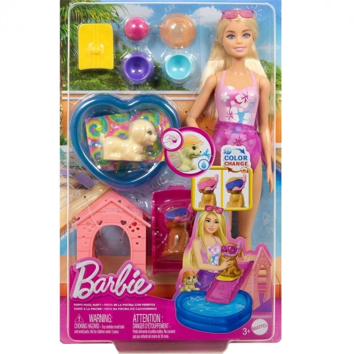ÇOK SATAN JBF35 Barbie Köpekçikle Havuz Partisi Oyun Seti