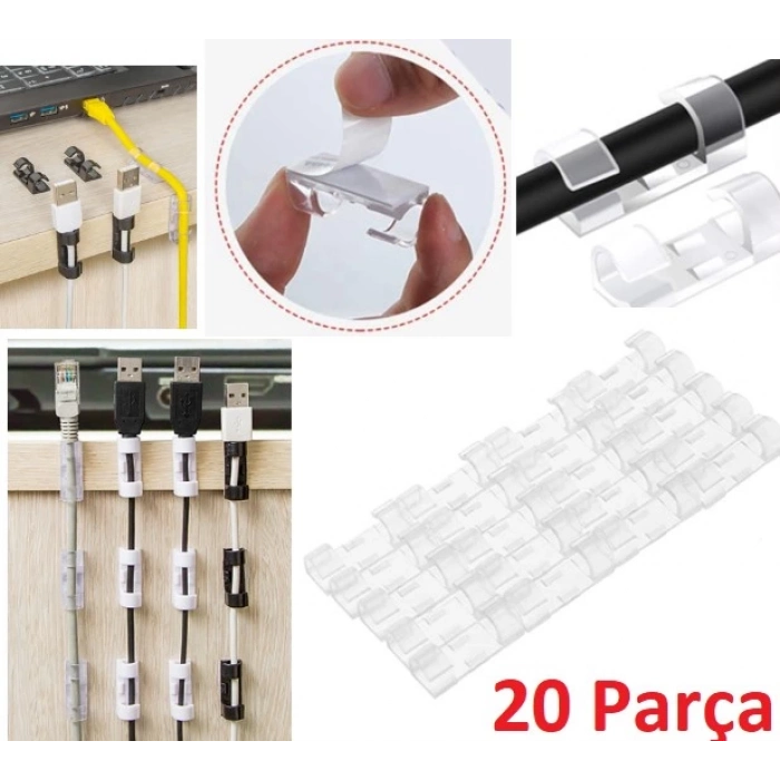 ÇOK SATAN Kablo Sabitleyici Klips Seti 20 Adet