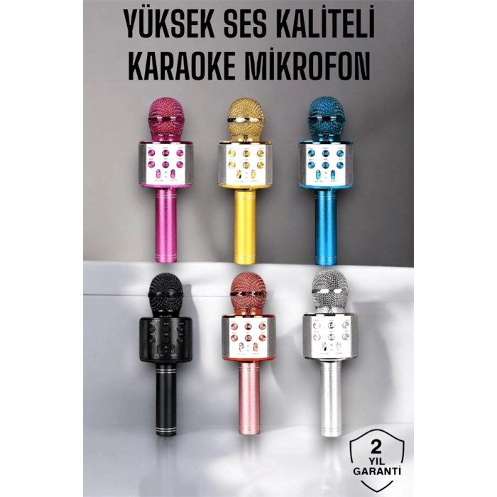 ÇOK SATAN Kablosuz Bluetooth Karaoke Mikrofon USB ve AUX Girişli, Yüksek Ses Kalitesi
