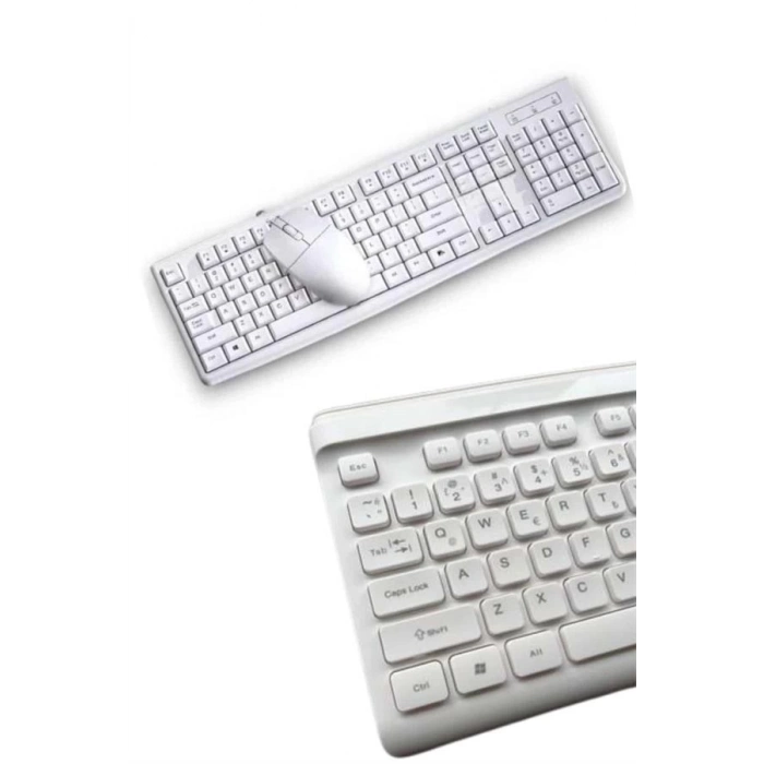 ÇOK SATAN Kablosuz Klavye Mouse Seti Beyaz Q Klavye Tüm Cihazlara Uyumlu