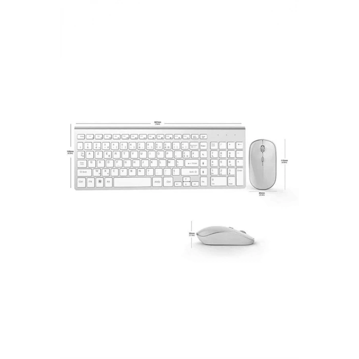 ÇOK SATAN Kablosuz Klavye Mouse Seti Beyaz Q Klavye Tüm Cihazlara Uyumlu