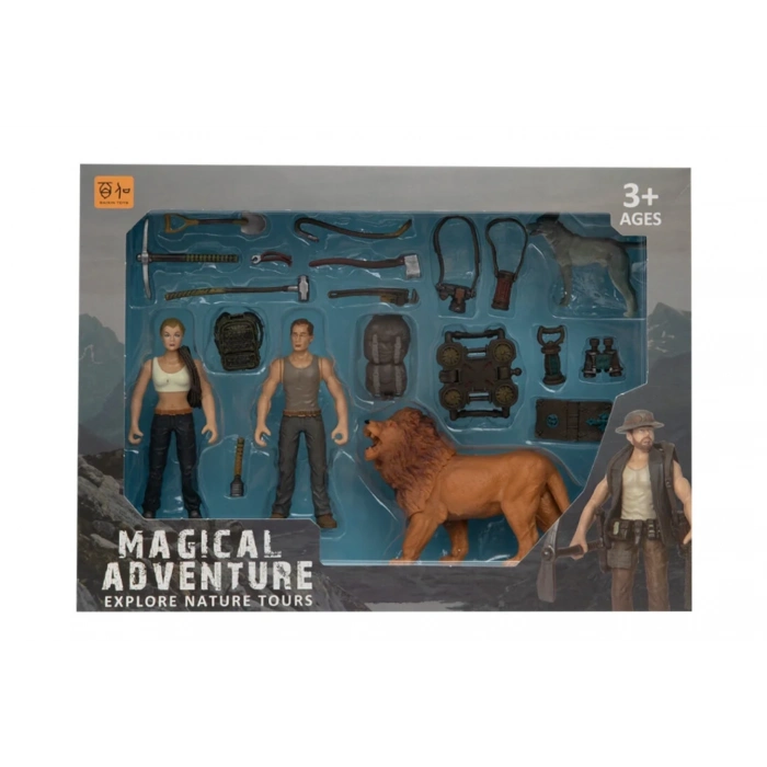 ÇOK SATAN Kadın Erkek Figürlü Aslanlı ve Aksesuarlı Oyun Seti