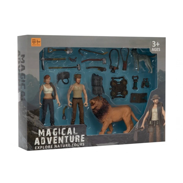 ÇOK SATAN Kadın Erkek Figürlü Aslanlı ve Aksesuarlı Oyun Seti