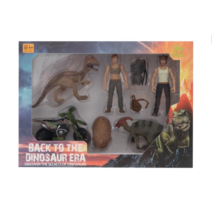 ÇOK SATAN Kadın Erkek Figürlü Motorsiklet ve Dinozor Yumurtalı Oyun Seti