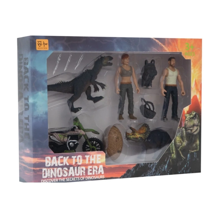 ÇOK SATAN Kadın Erkek Figürlü Motorsiklet ve Dinozor Yumurtalı Oyun Seti