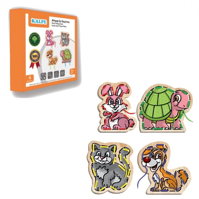 ÇOK SATAN KAL-1019-1020 Chiva, Ahşap İp Geçirme- Safari Hayvanlar