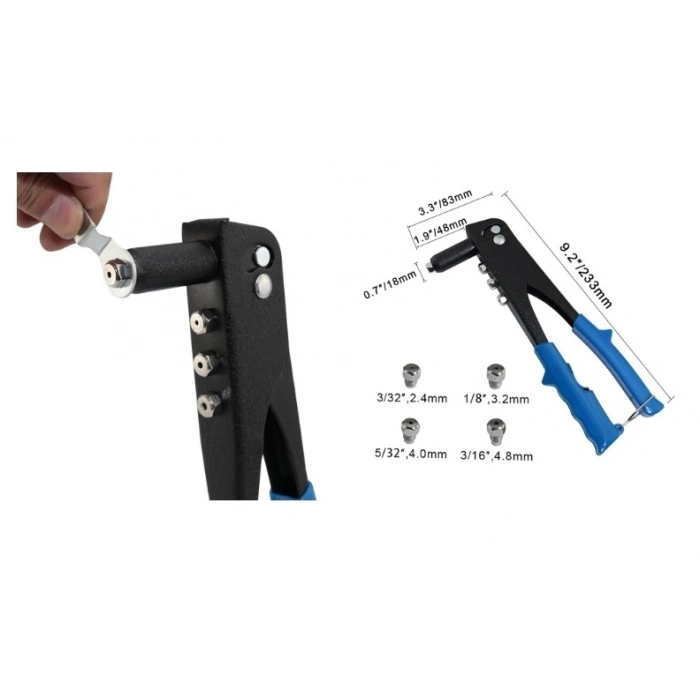 ÇOK SATAN Kalınlık Tek Yönlü El Perçin Tabancası 40 Yedekli Ve 4 Çeşit Perçim