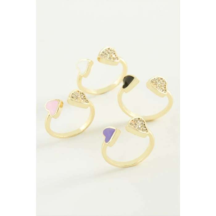 ÇOK SATAN Kalp Taşlı Mineli Eklem Yüzük