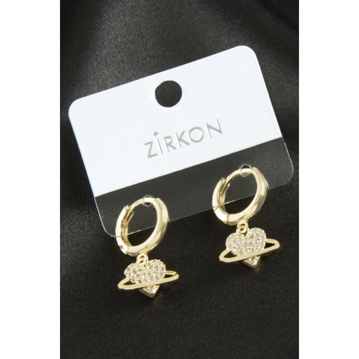 ÇOK SATAN Kalp Zirkon Taşlı Küpe