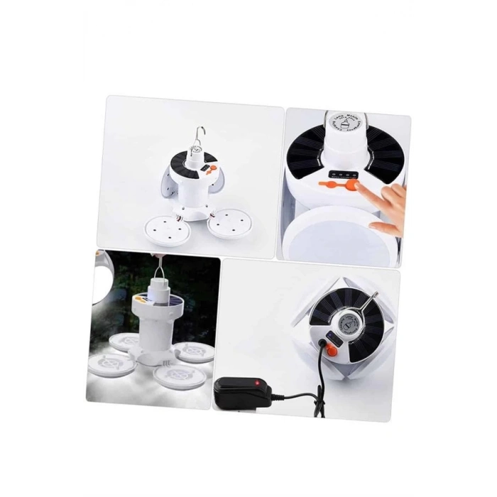 ÇOK SATAN Kamp Lambası Işıldak Beyaz Işık Güneş Enerjili Solar Aydınlatma 5 Kanatlı Katlanabilir