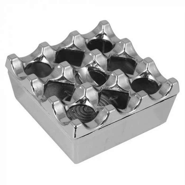 ÇOK SATAN Kapaklı Paslanmaz Kare Küllük - Kapaklı Metal Kül Tablası - Kafe Küllüğü Restoran Küllüğü Masaüstü Küllük