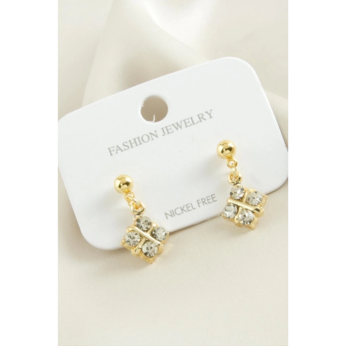 ÇOK SATAN Kare Taşlı Küpe