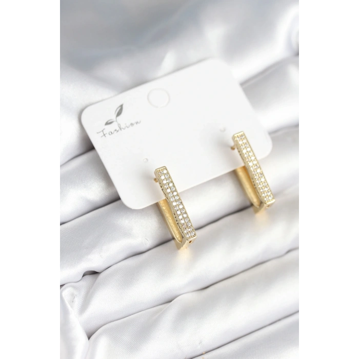 Kare Zirkon Taşlı Kadın Küpe