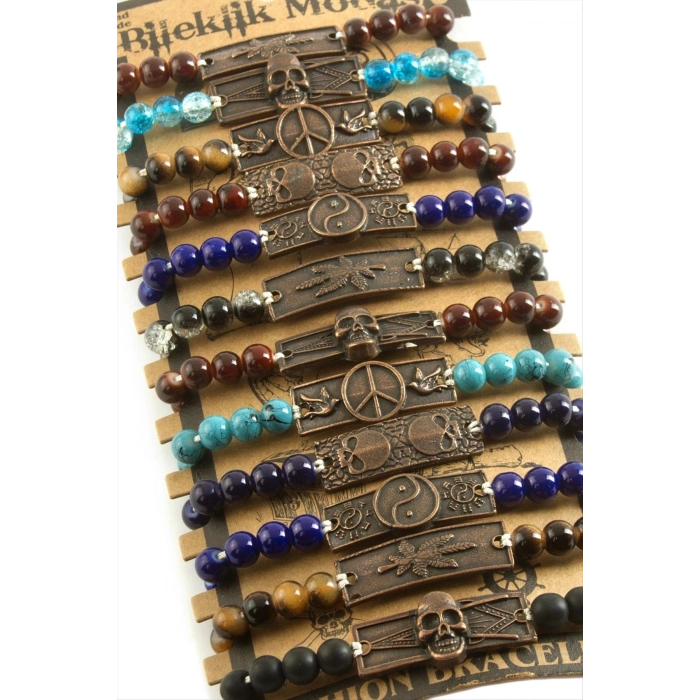 ÇOK SATAN Karışık Aparatlı Cam Taş Makrome Örgü İp Bileklik