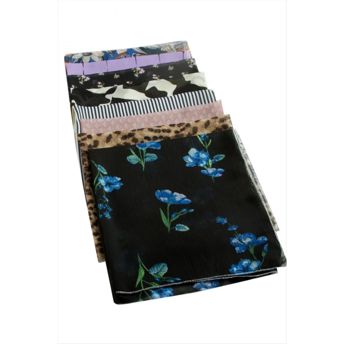 ÇOK SATAN Karışık Desenli Şifon Fular 50 cm