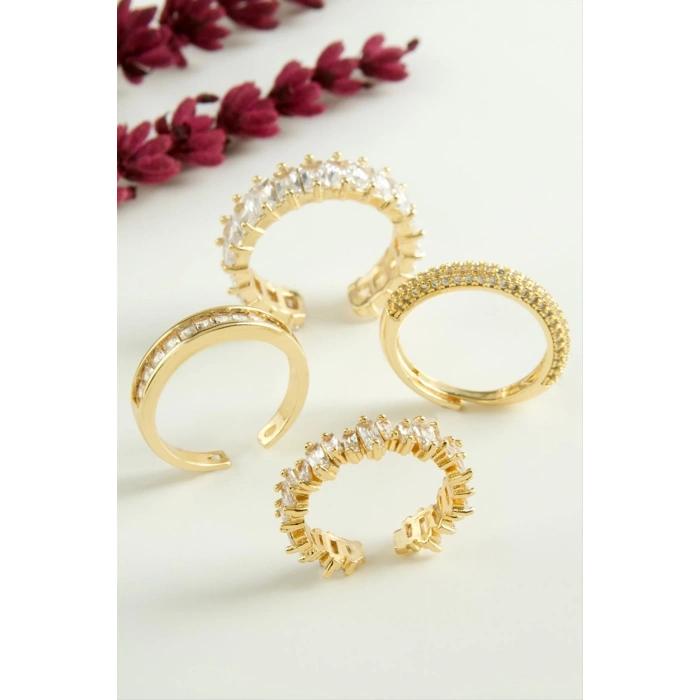 ÇOK SATAN Karışık Lüks Baget Zirkon Taşlı Yüzük