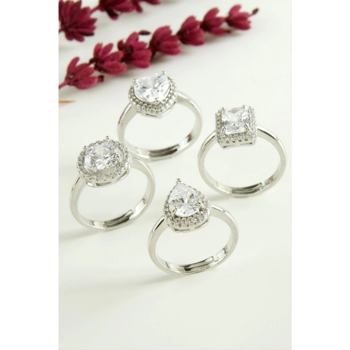 ÇOK SATAN Karışık Lüks Zirkon Taşlı Ciddi İlişki Yüzüğü