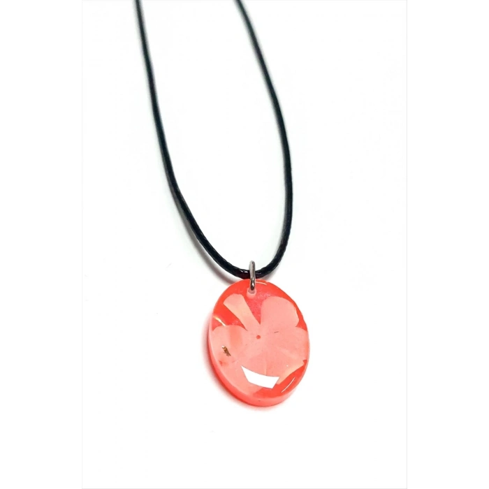 ÇOK SATAN Kartopu Çiçeği Oval Epoksi Kolye