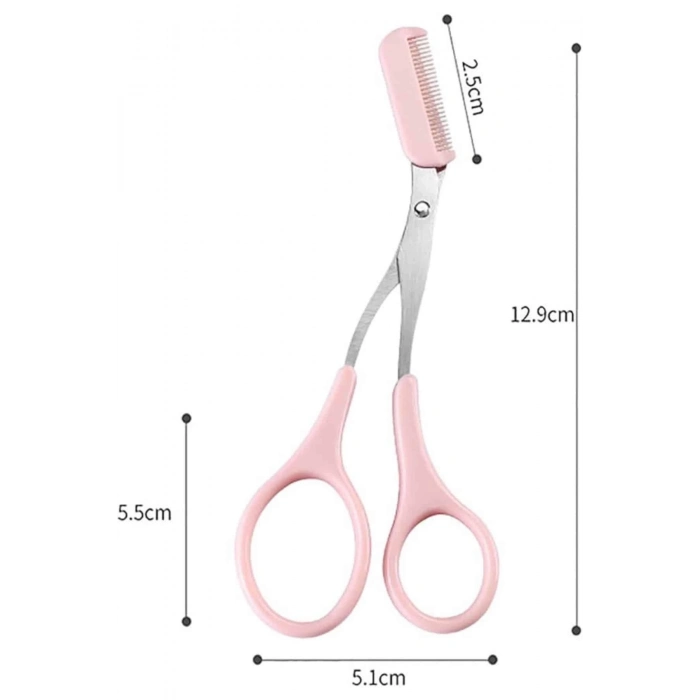 ÇOK SATAN Kavisli Kaş Kirpik Düzeltici Bıyık Alma Taraklı Kaş Makası Yüz Bakım Seti Makas