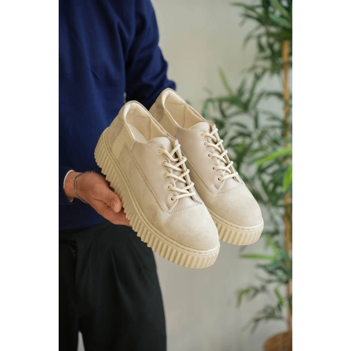 ÇOK SATAN KB-X516 Kuback Bej Süet Günlük Erkek Ayakkabı