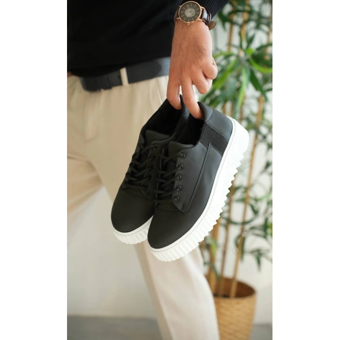 ÇOK SATAN KB-X516 Kuback Siyah Cilt Günlük Erkek Ayakkabı