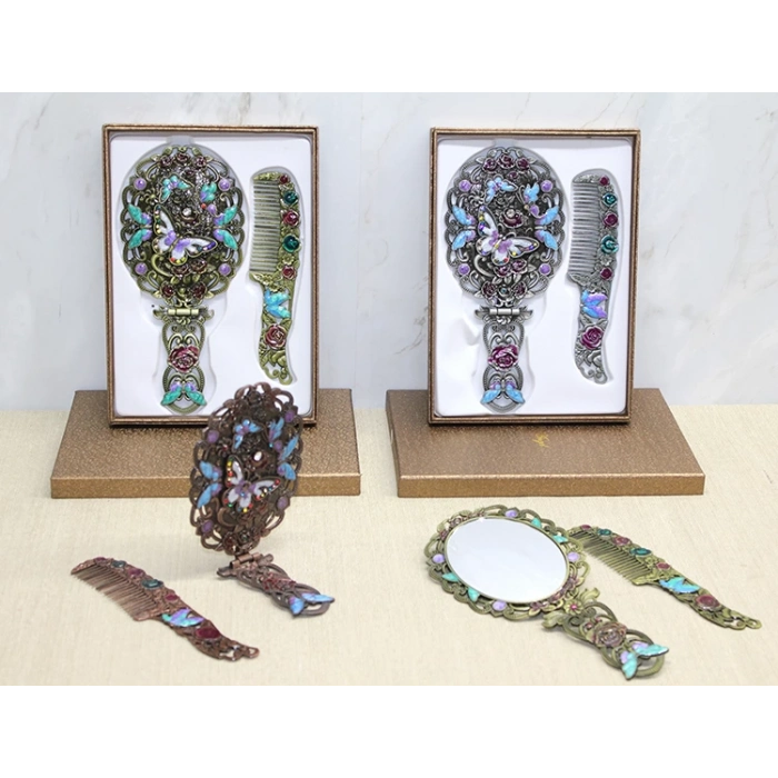 ÇOK SATAN Kelebek Katlanabilir Ayna Ve Tarak Seti Büyük Boy