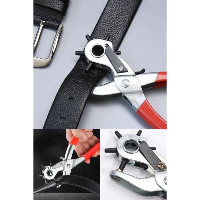 ÇOK SATAN Kemer Delme Makinası Pratik 6 Başlıklı Kemer Delme Aleti Metal Kemer Delme Aparatı