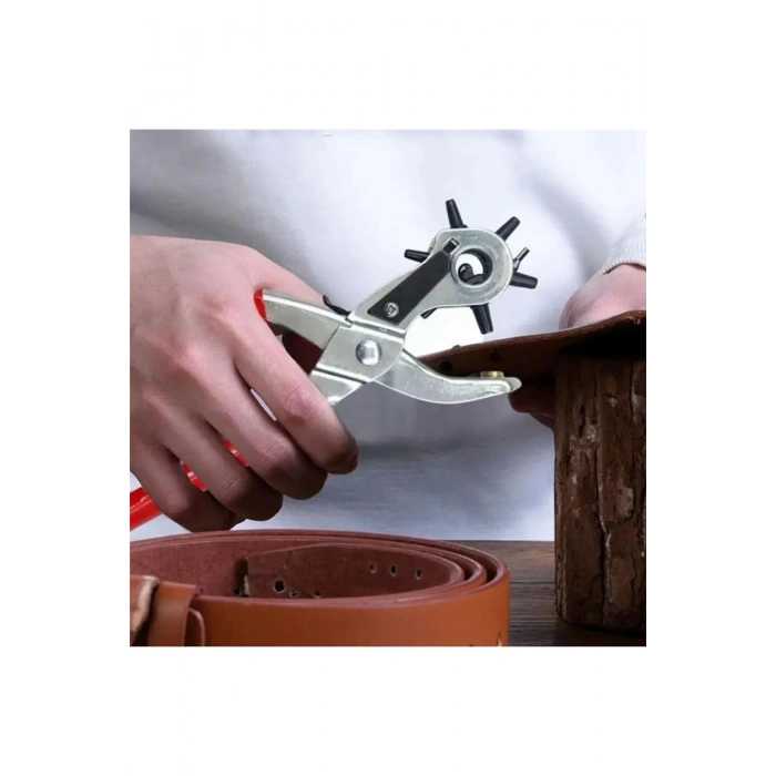 ÇOK SATAN Kemer Delme Makinası Pratik 6 Başlıklı Kemer Delme Aleti Metal Kemer Delme Aparatı
