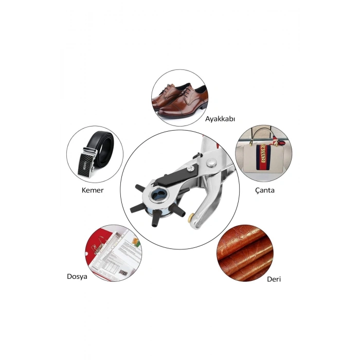 ÇOK SATAN Kemer, Deri, Kanvas İçin 6 Delik Başlıklı Döner Kemer Delik Delme Aleti Delik Açıcı Pense Aparat
