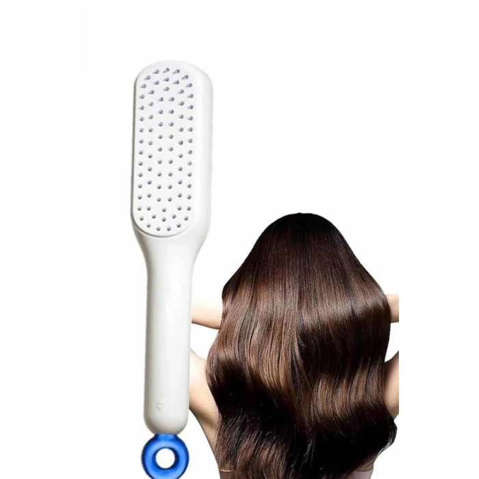 ÇOK SATAN Kendi Kendini Temizleyen Otomatik Tuşlu Saç Tarağı Dolaşık Açıcı Masaj Fırçası Silikon Fırça