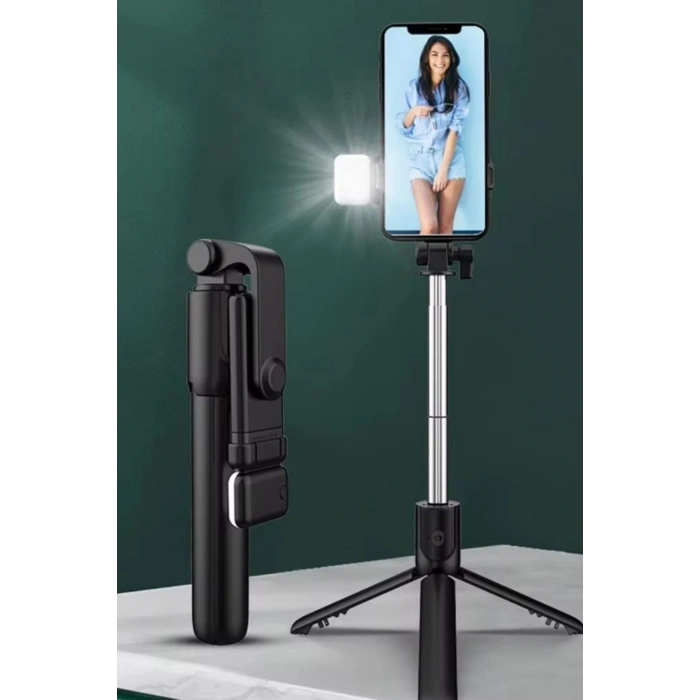 ÇOK SATAN Kendiliğinden Led Işıklı Kumandalı Uzayabilen Selfie Çubuğu,masa Üstü Tripod
