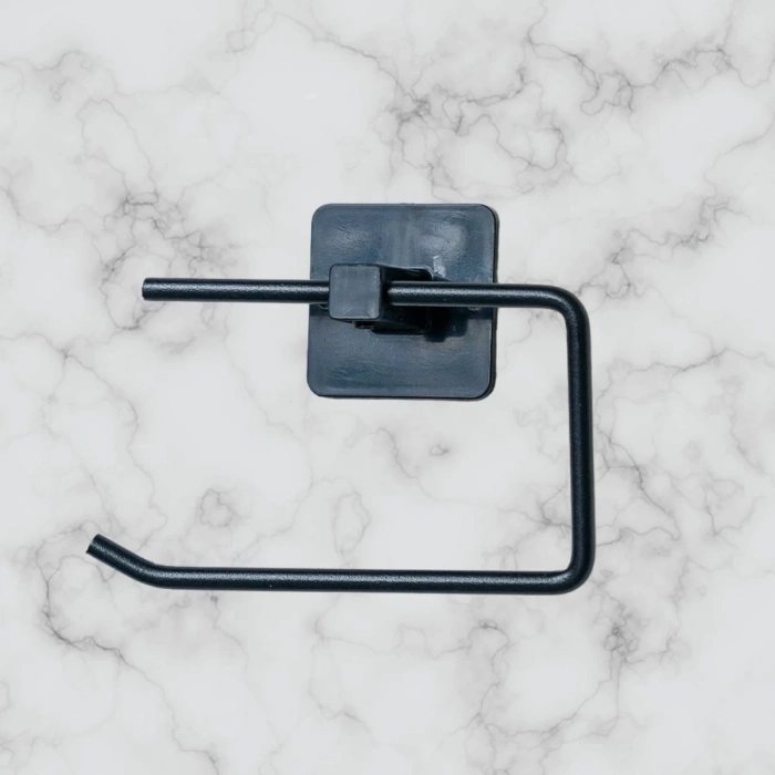 ÇOK SATAN Kendiliğinden Yapışkanlı Siyah Paslanmaz Metal Kapaksız Tuvalet Kağıtlığı Aparatı