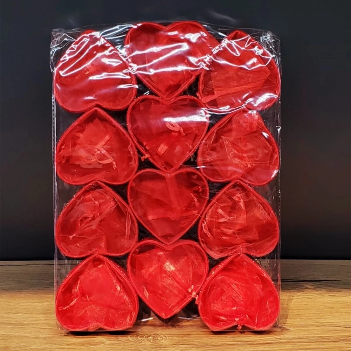 ÇOK SATAN Kırmızı Kalpli Tül Kese