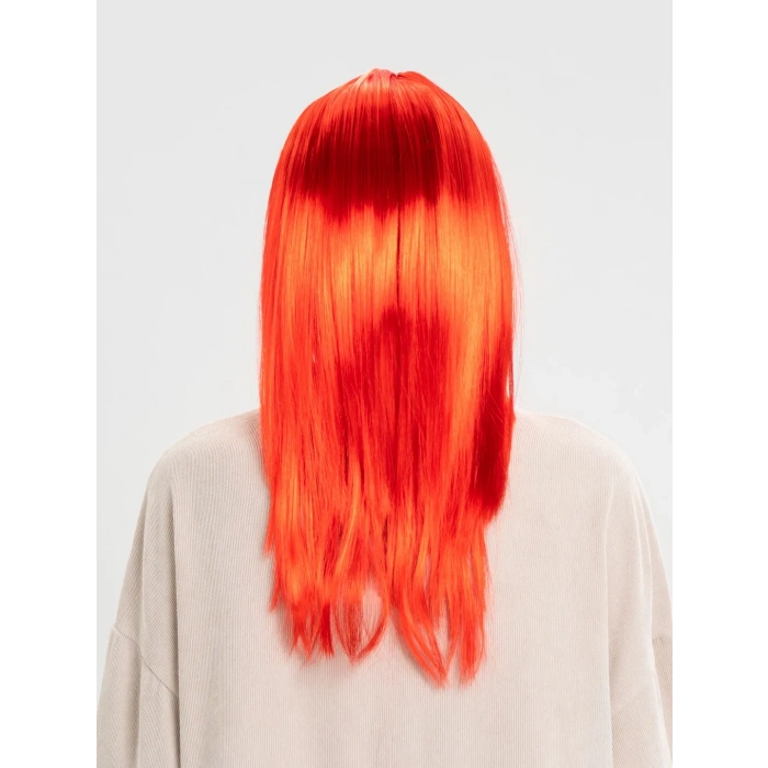 ÇOK SATAN Kırmızı Renk Uzun Düz Parti Peruğu
