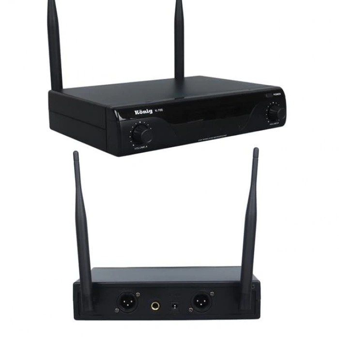 ÇOK SATAN König K-700 E-e profesyonel 663-694mhz 2 el 2 Kanal Uhf 2x50 Kablosuz Telsiz Mikrofon